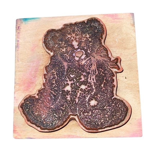 Teddy Bear PSX Rubber Stamp G-1174 Heart Ribbon Retired Wooden Mounted 3X3". - Picture 4 of 4
